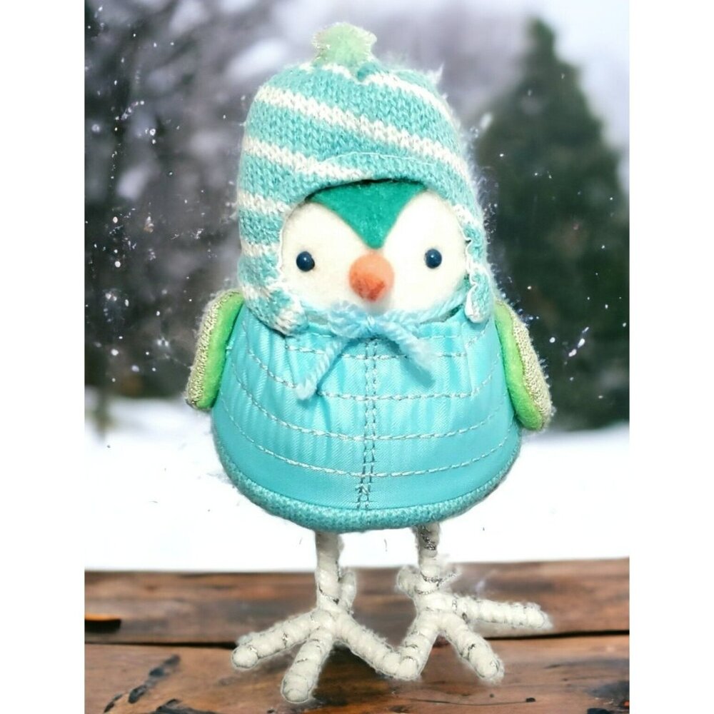 2018 Christmas Blue Bird NIEVA Featherly Friends Winter Spritz Figure Holiday